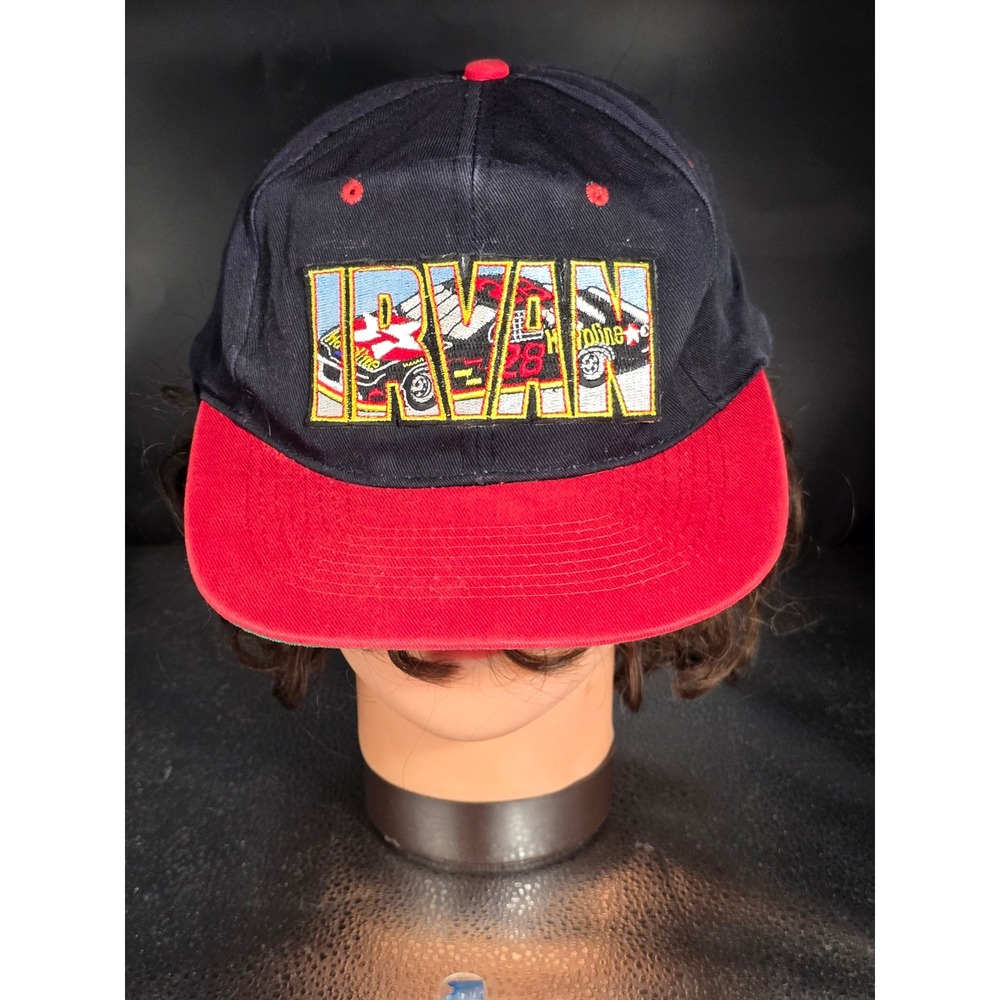 Vintage Hat Ernie Irvan 28 Texaco Havoline Racing Snapback NASCAR Black Red KC